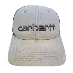 Carhartt Distressed Trucker Hat Cap Gray Snapback Canvas Farmer Work